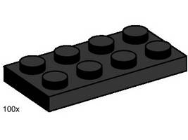 Набор LEGO 3483 Пластины 2 x 4, черные