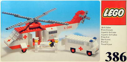 Набор LEGO 386 Медицинский вертолет и машина скорой помощи