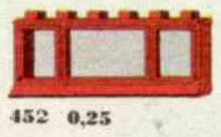 Набор LEGO 452-2 1 x 6 x 2 Окно, красное или белое