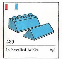 Набор LEGO 480-5 Черепица и конек, 2 x 4, синий