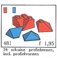 Набор LEGO 481-6 Скошенные кирпичики для крыши, синий