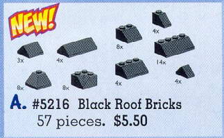Набор LEGO 5216 Кирпичики для крыши, черные