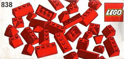 Набор LEGO 838 Красные кирпичи-черепица, угол 45 градусов