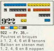 Набор LEGO 922 28 кирпичиков с 1, 2, 4, 6 и 8 штырьками (Красные/Белые)