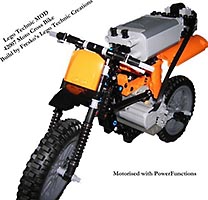 Набор LEGO MOC-0611 Набор 42007 Кроссовый мотоцикл с мотором