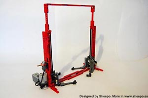 Набор LEGO MOC-3087 Автомобильный подъемник (масштаб 1:12)