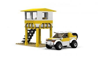 Набор LEGO MOC-3853 Вышка спасателей и их машина