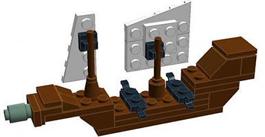 Набор LEGO MOC-4259 Пиратский корабль мини