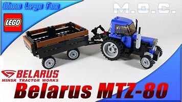 Набор LEGO MOC-4269 Трактор Беларусь МТЗ-80 с прицепом
