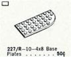 Набор LEGO 227.R Изогнутые вправо пластины, размер 4 x 8