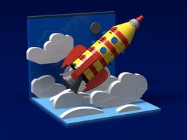 Набор LEGO MOC-17439 Space rocket vignette