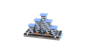 Набор LEGO MOC-21349 T77 Micropolis - Light Blue Apartments