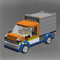 Набор LEGO MOC-4923 Оранжевый фургон службы доставки