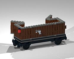 Набор LEGO MOC-5270 Открытый вагон с дверцами (4-х колесный)